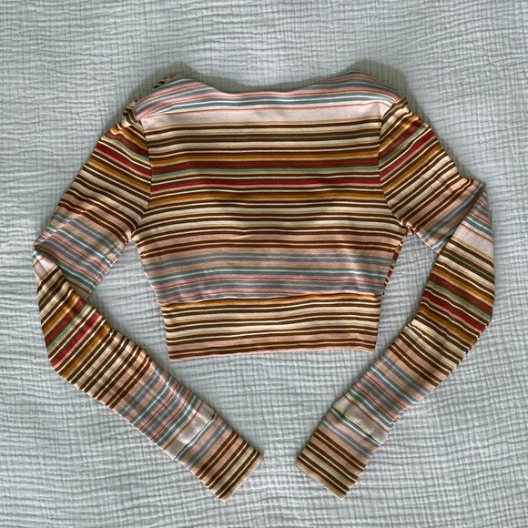 Urban Outfitters Striped Crop Top (M) - Picture 2 of 9